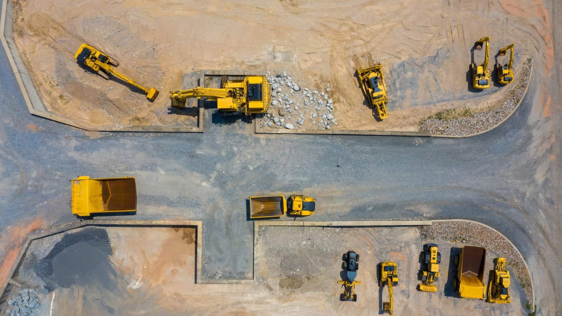 Aerial view of a Globe Civil Engineering groundworks site